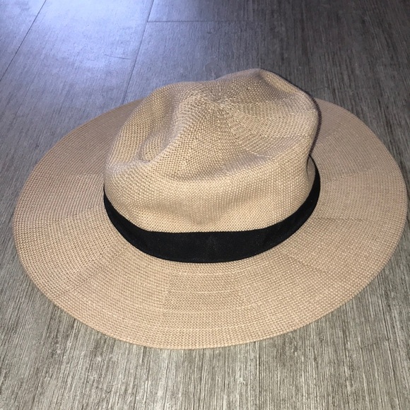 Roxy Beige Wide Brim Hat with Black Band - Picture 3 of 5